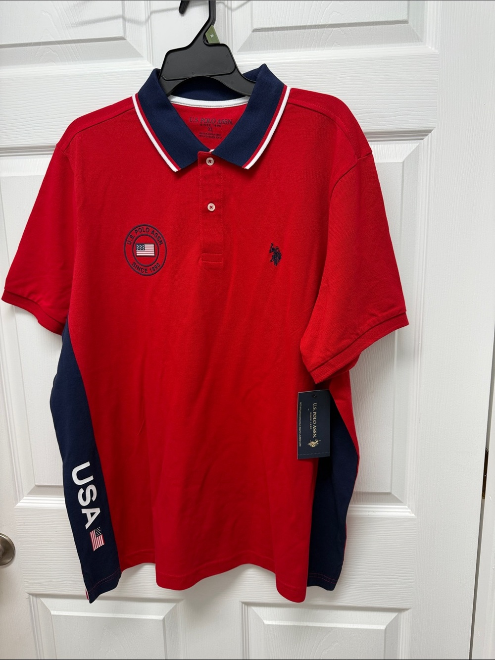 U.S. Polo Assn. Red Polo with Navy Trim